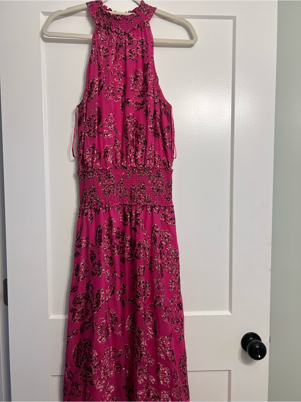 White House Black Market Bright Pink High Neck Dress